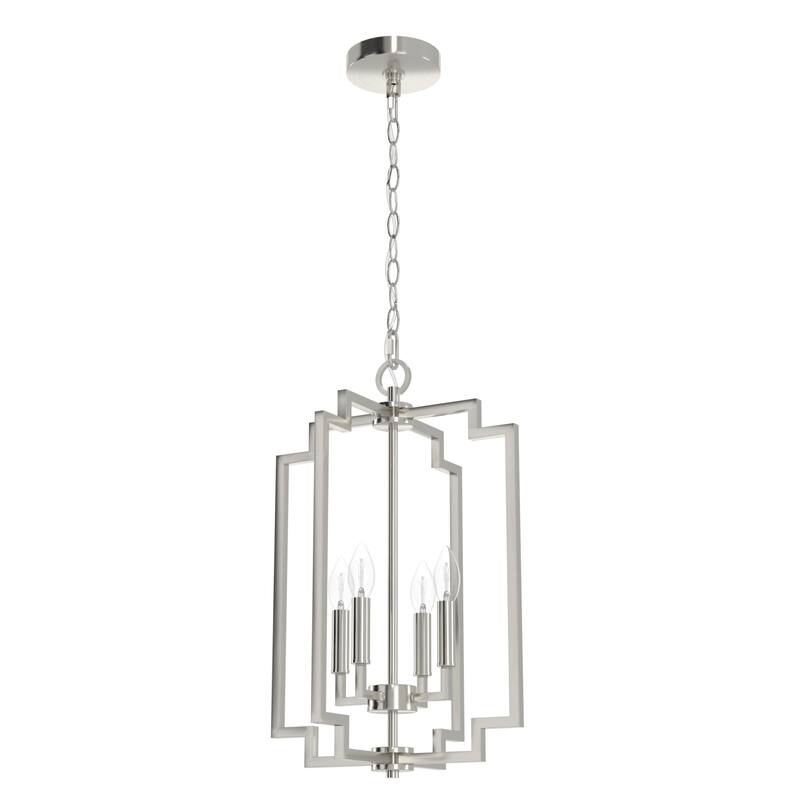 Hunter Zoanne 4-Light Modern Pendant Hanging Light - Island, Entry, Dining - Geometric, Contemporary, Candle, Transitional