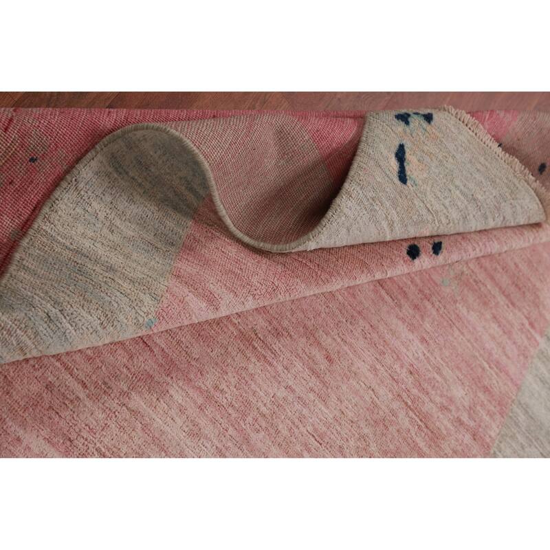 Hand Knotted Oriental 100% Wool Carpet Traditional Floral Pink Art Deco Area Rug - 7' 3'' X 4' 10''