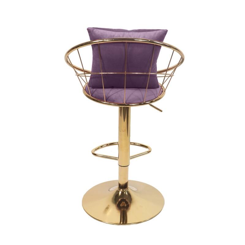 velvet bar chair, pure gold plated, 360 degree rotation, adjustable height,Suitable for dinning room and barset of 2