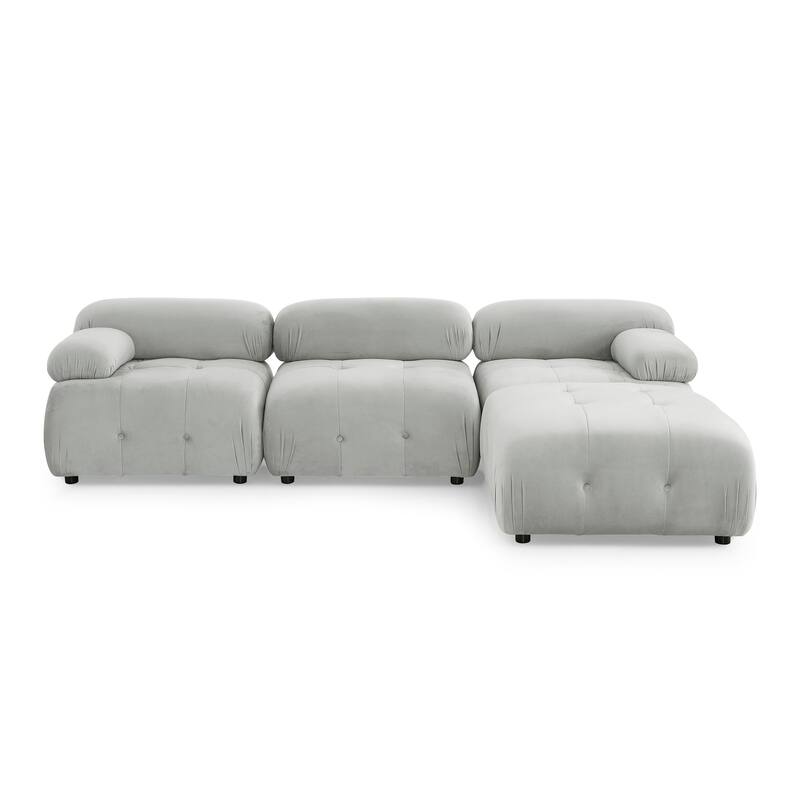 Modular Sectional Sofa L Shaped Couch with Reversible Ottoman