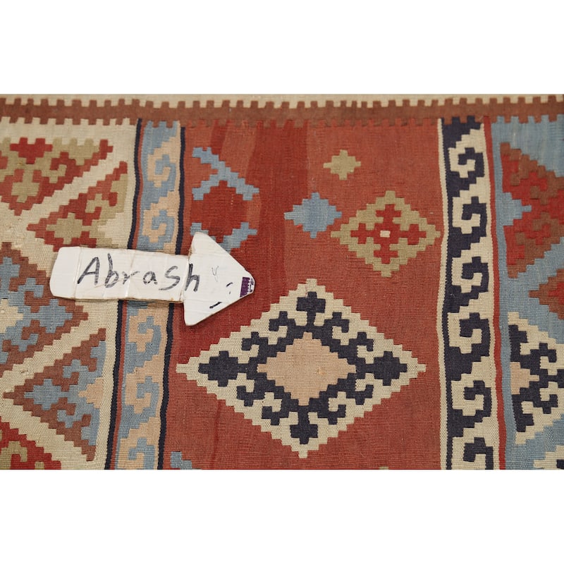 Vegetable Dye Kilim Qashqai Persian Antique Runner Wool Carpet - 2'9"x 13'1"