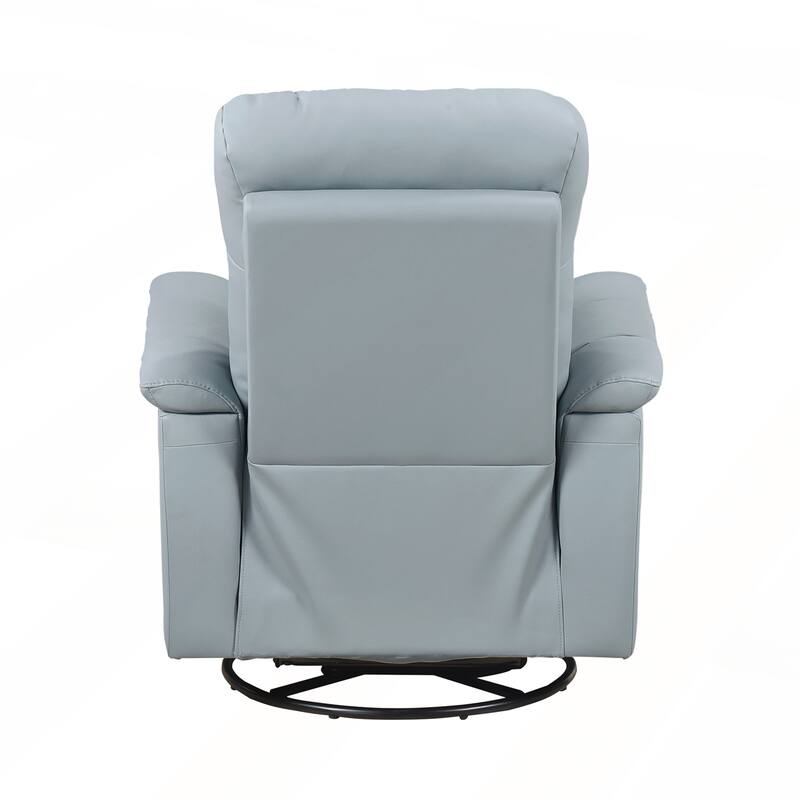 Silver Color Leather Upholstered Reclining Chair