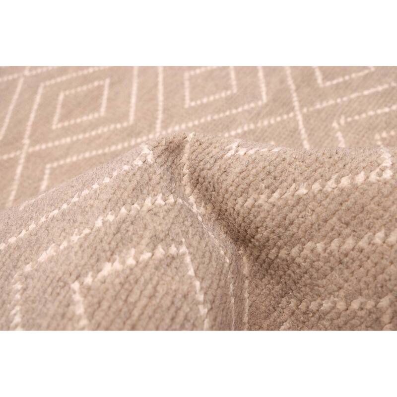 ECARPETGALLERY Hand-knotted Tangier Taupe Silk, Wool Rug - 5'1 x 7'11