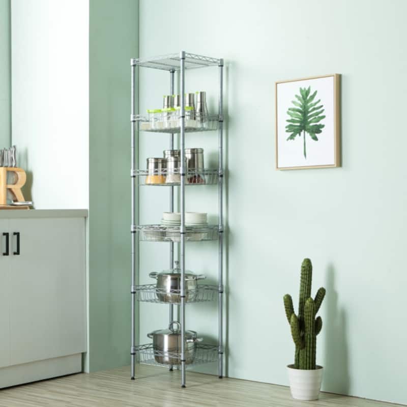 Multiple Layers Carbon Steel & PP Storage Rack