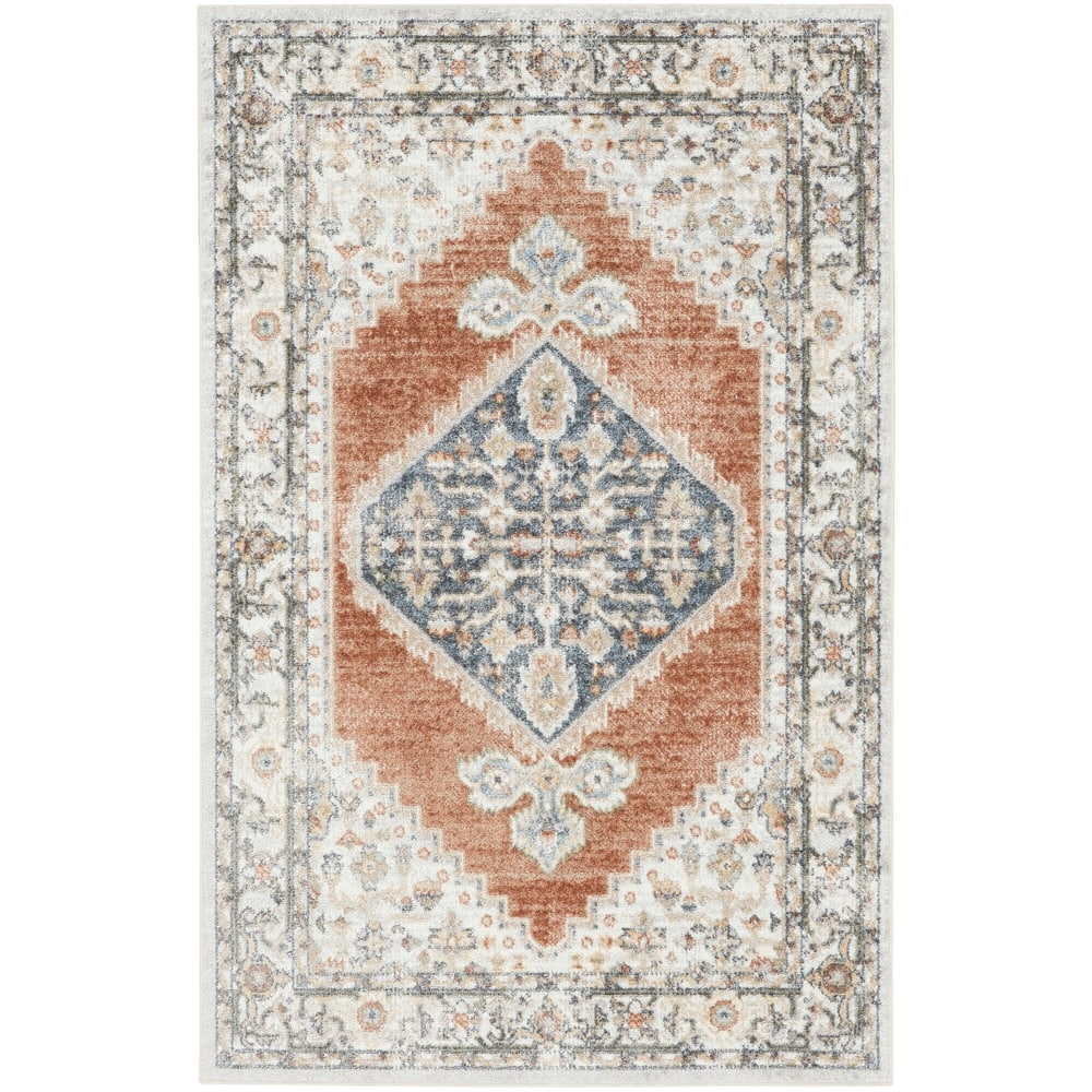 Nourison Abby Machine Washable Indoor only Persian Distressed Area Rug