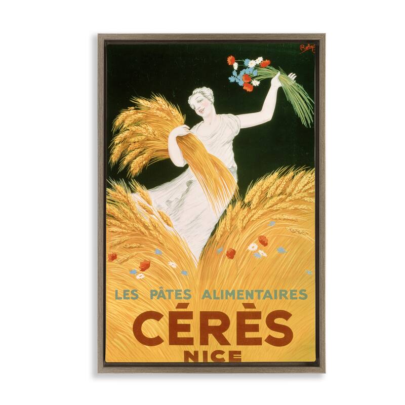 Stupell Antique Ceres Goddess Framed Floater Canvas Wall Art Design By Marcus Jules - 17 x 25 - Brown