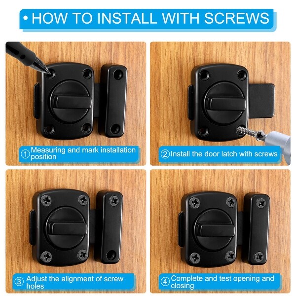 Rotary Bolt Latch 180 Degree Switch Barn Door Safety Inside Lock