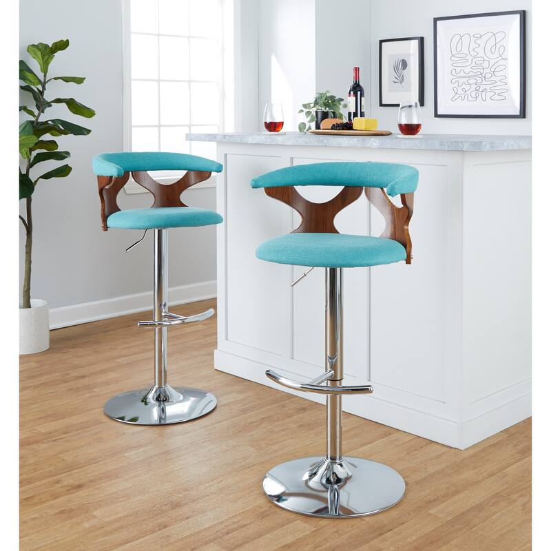Carson Carrington Viby Adjustable Bar Stool with Rounded T Footrest (Set of 3)