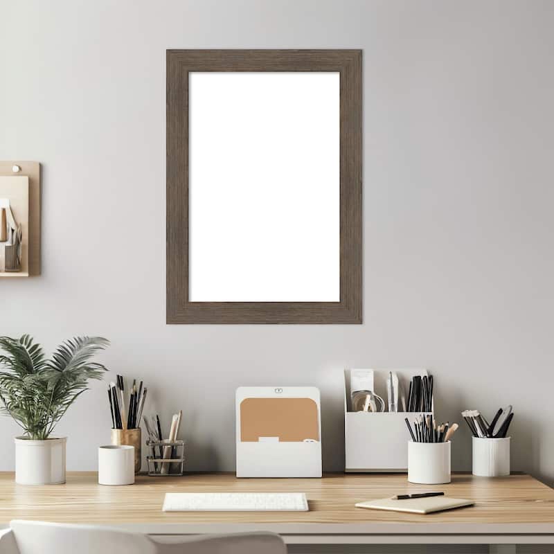 Amanti Art Hardwood Chocolate Narrow Framed Dry Erase Magnetic Board