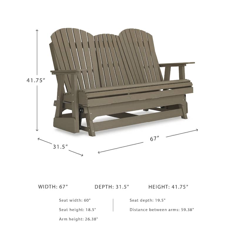 Signature Design by Ashley Hyland wave Outdoor Glider Loveseat - 67" W x 31.5" D x 41.75" H