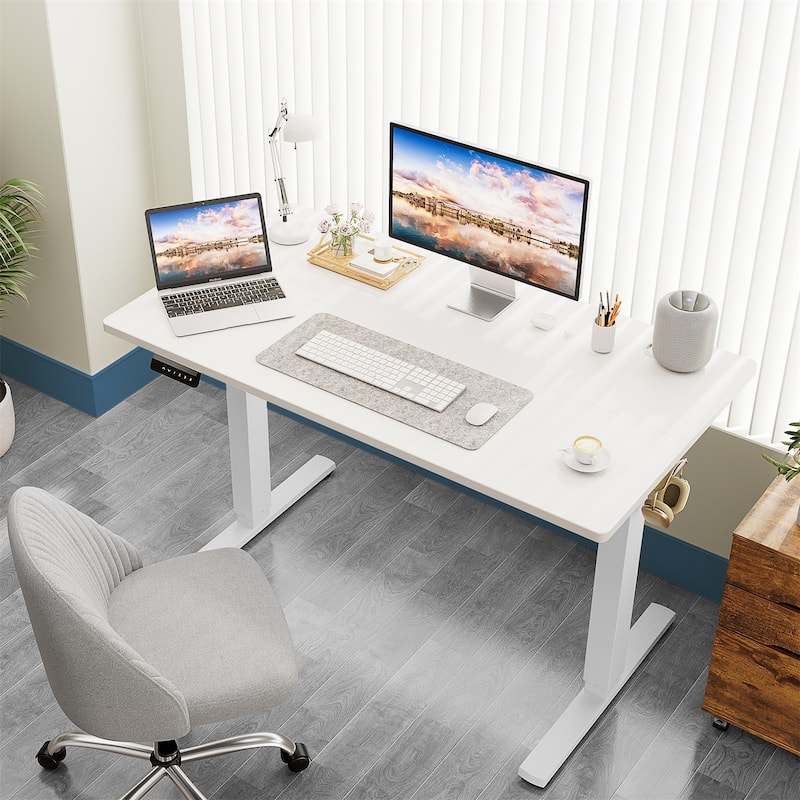 Standing Desk Adjustable Height, Electric Sit Stand up Desk for Home Office, Modern Rising Work Table for Computer,Workstation