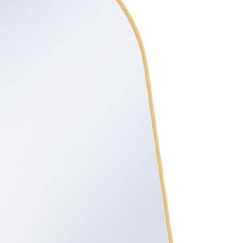 HomeRoots 59" Gold Metal Arch Freestanding and Wall Mount Framed Full Length Mirror - 16.00 in. x 59.00 in. x 0.50 in.