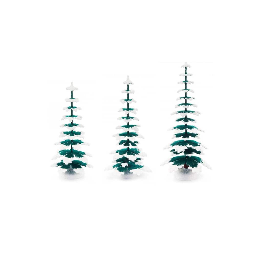 Set of 3 Dregeno Medium Christmas Winter Tree Assortments 7.75"