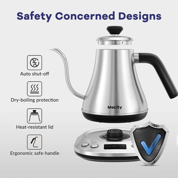 Electric Gooseneck Kettle With LCD Display Automatic Shut Off