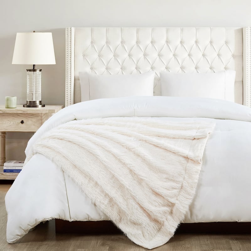 Home Soft Things Cozy Soft Plush Textured FauxFur Throw Blanket