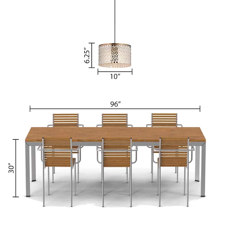 Taffy River of Goods Silver, White and Brass-Colored Pendant Lamp - 10" x 10" x 7.5"/65.5"
