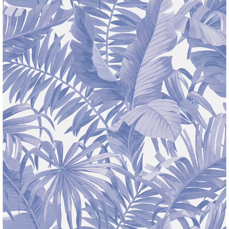 NuWallpaper Periwinkle Maui Leaf Peel & Stick Wallpaper - 216in x 20.5in x 0.025in