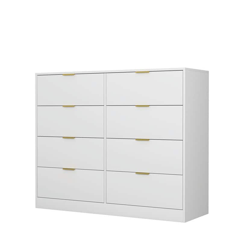 8-Drawer Wooden Dresser for Bedroom, Modern Chest of Drawers