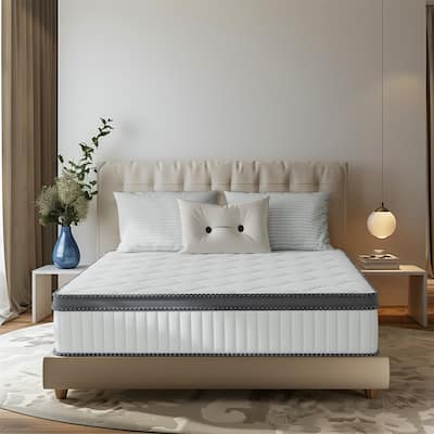IFLUOUS 12 in. Plush Hybrid Memory Foam Mattress with CertiPUR-US and Oeko-TEX , Featuring Reinforced Springs.
