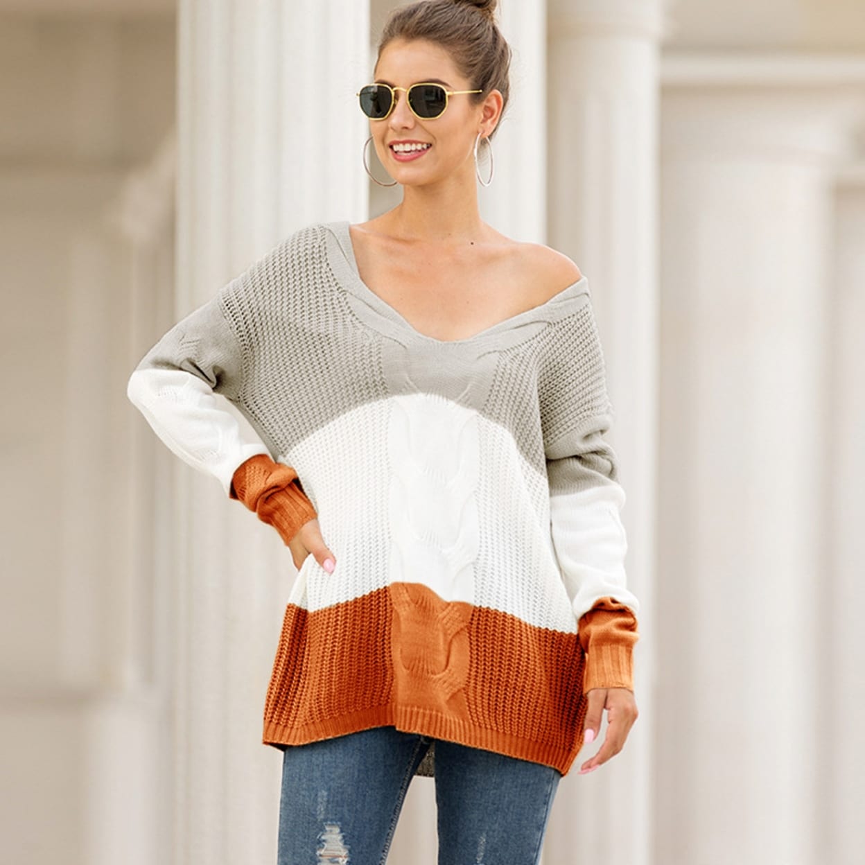 Women's Strapless Twist Pullover Sweater