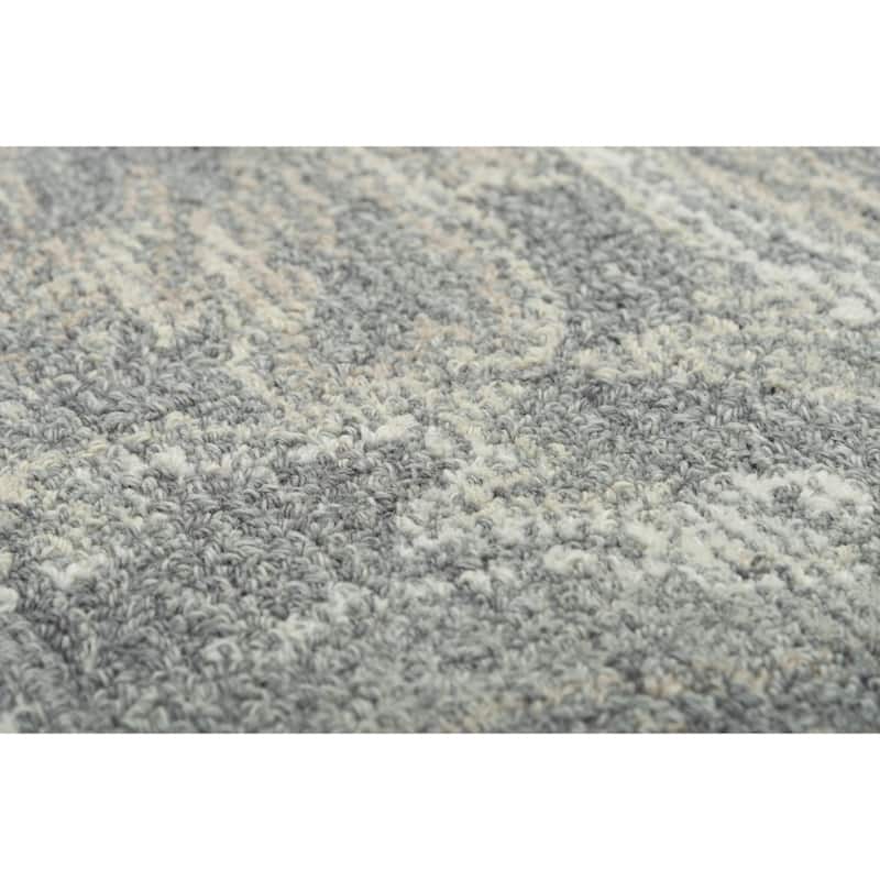 Alora Decor Peace Beige and Wave-Patterned Hand-tufted Wool Rug
