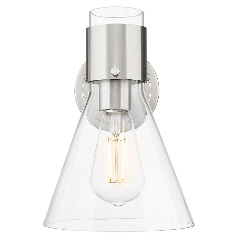 Innovations Lighting 464-1W-G464C-7CL Lawton Cone 9" Tall Bathroom