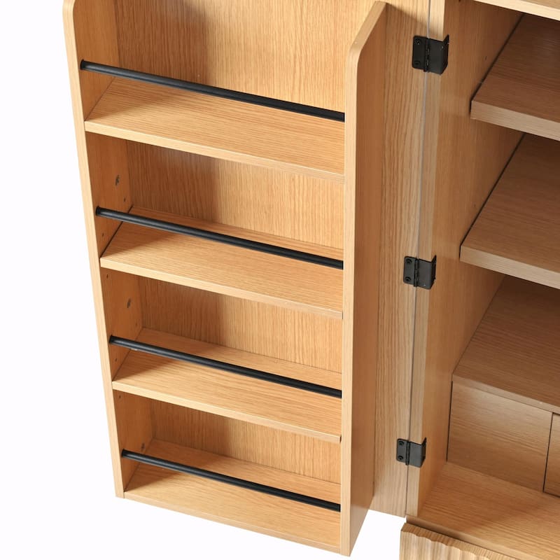 72" Tall Arched Kitchen Pantry Cabinet