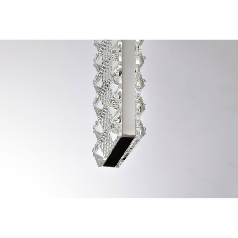 Nova LED 16 Inch Mini Pendant Polished Nickel Finish K9 Crystal - Polished Nickel