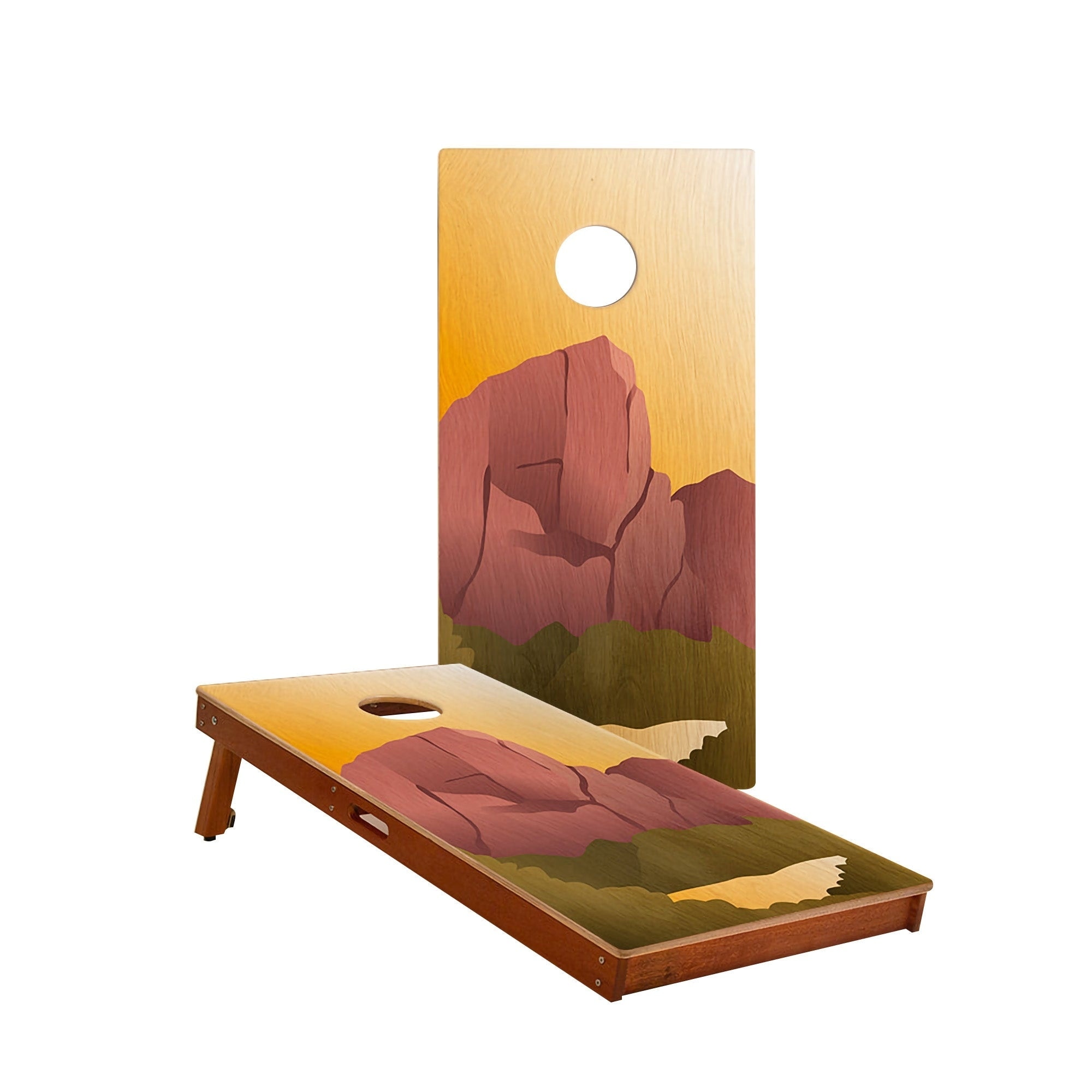 Zion National Park Solid Mahogany All-Weather Cornhole Boards