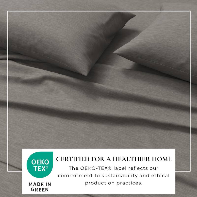 Linery & Co. Heathered Melange Cotton Jersey Knit Sheet Set