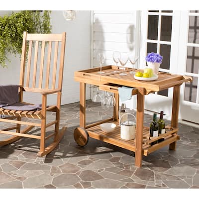 SAFAVIEH Orland Acacia Wood Tea Trolly. - 24" W x 39" D x 30" H