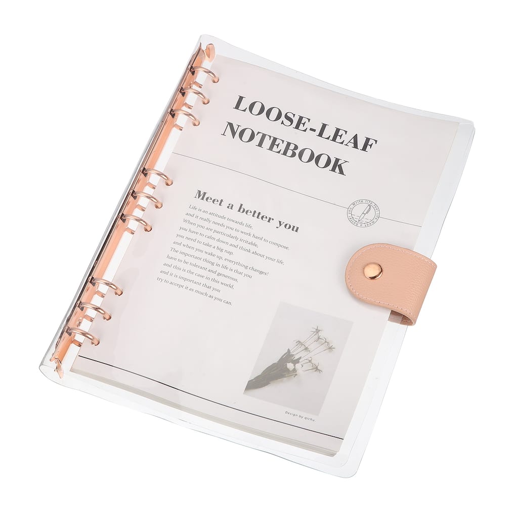 Notebook Binder Transparent Refillable Planner Cover with Paper