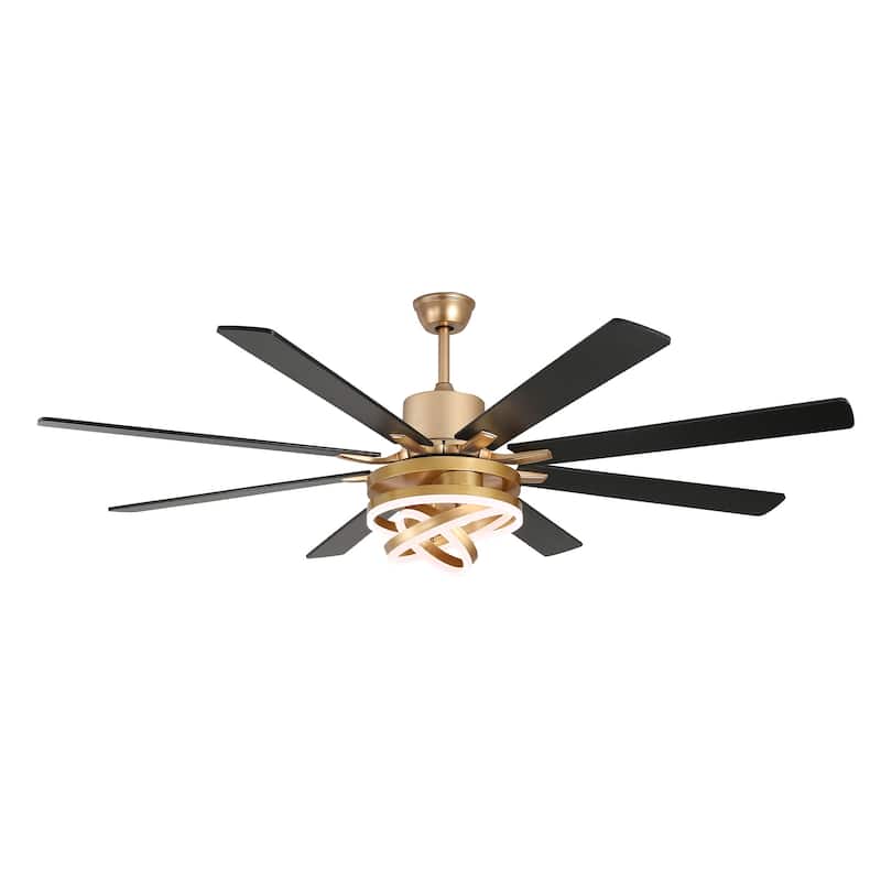 Bella Depot 72" Gold Large Ceiling Fan with Light and Remote
