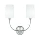 preview thumbnail 1 of 3, Libby Langdon for Crystorama Sylvan 2 Light Polished Nickel Sconce - 15.5'' W x 15.87'' H x 7'' D - 15.5'' W x 15.87'' H x 7'' D 15.5'' W x 15.87'' H x 7'' D