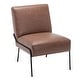 preview thumbnail 46 of 77, Carbon Loft Hofstetler Armless Accent Chair Walnut Faux Leather Without Pintuck
