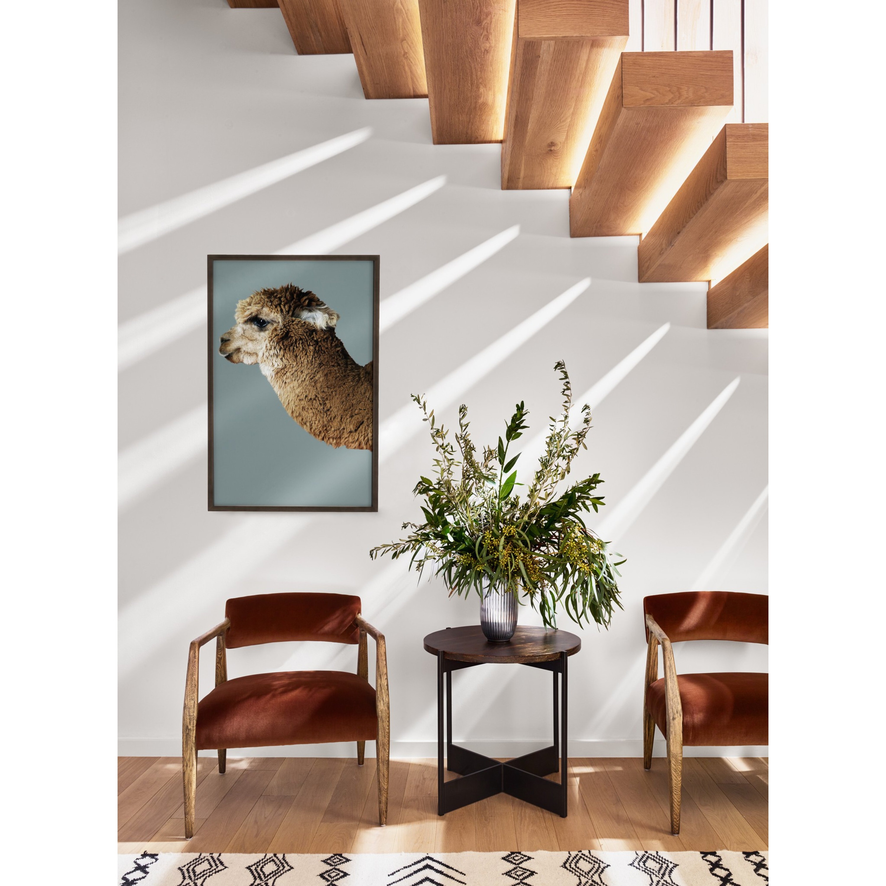 Daughtery End Table-English Brown Oak Veneer