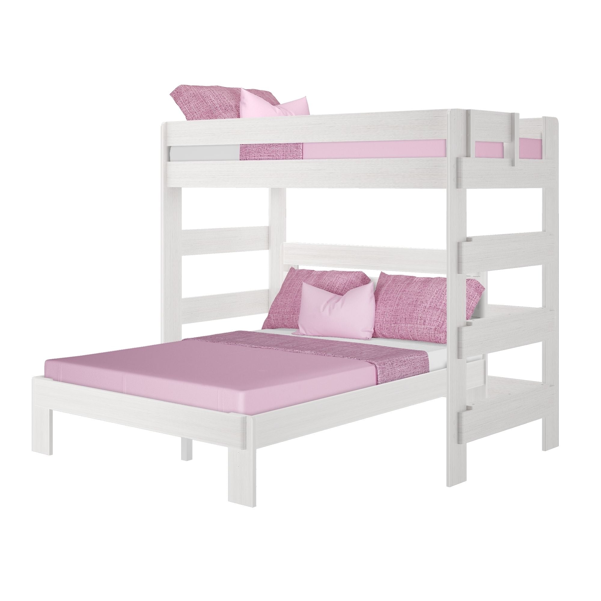 Twin over queen l shaped bunk bed best sale