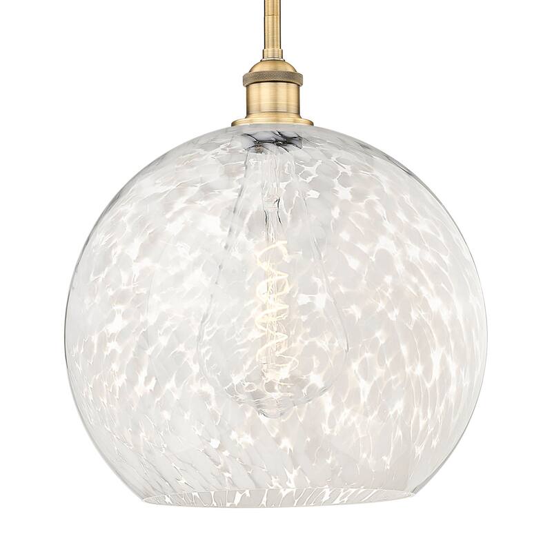 Innovations Lighting 616-1S 16 14 White Mouchette Pendant White - Brushed Brass