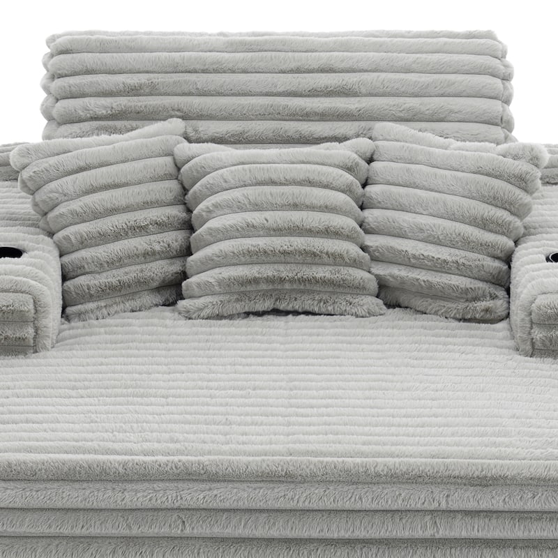 53" Wide Oversized Upholstered Chaise Lounge Indoor Sofa with Pillows