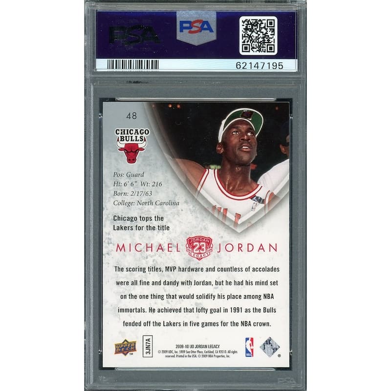 Michael Jordan 2009 Upper Deck Legacy Gold Basketball Card #48 Graded PSA 9 - 8'6" x 11'6"
