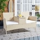 preview thumbnail 18 of 18, SAFAVIEH Outdoor Viora Wicker Loveseat. - 52" W x 25" D x 33" H