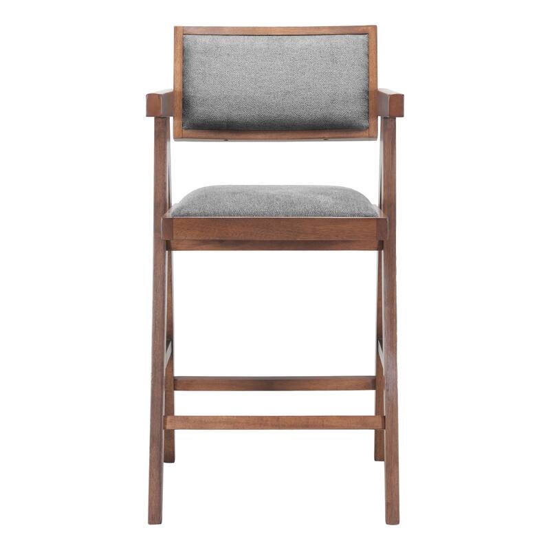 Delhi Counter Stool Gray & Walnut