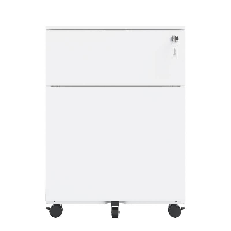 Modern File Cabinet Mobile File Cabinet with 2 Drawers, 5 Casters, Removable Dividers and locks, for Home Office