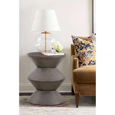 Lizzie Concrete Indoor Outdoor Accent Stool End Table