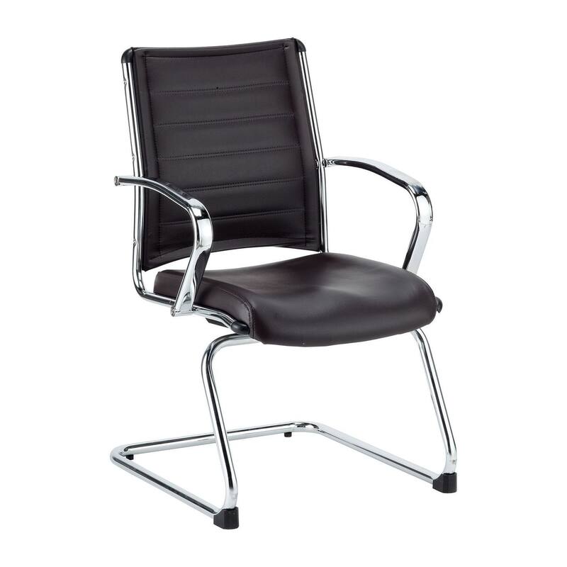 Eurotech Seating Europa Leather Guest Chair - Metal Frame, Black Leather