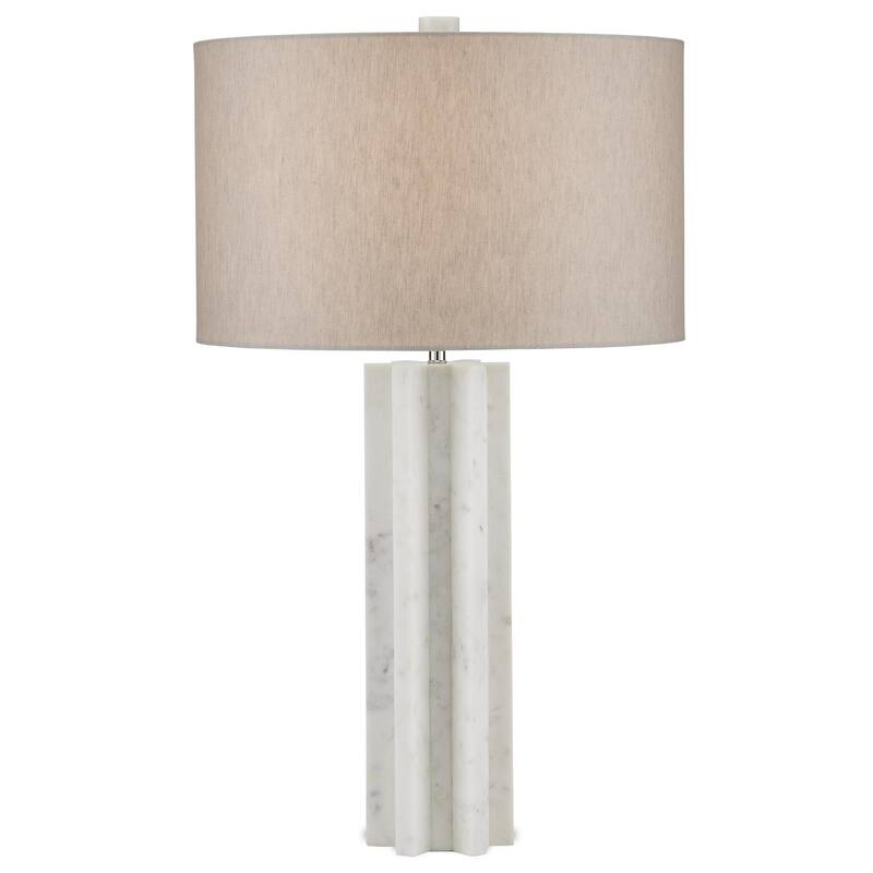 Currey & Company Mercurius Marble Table Lamp - 30.5"h x 18"dia - 30.5"h x 18"dia - White