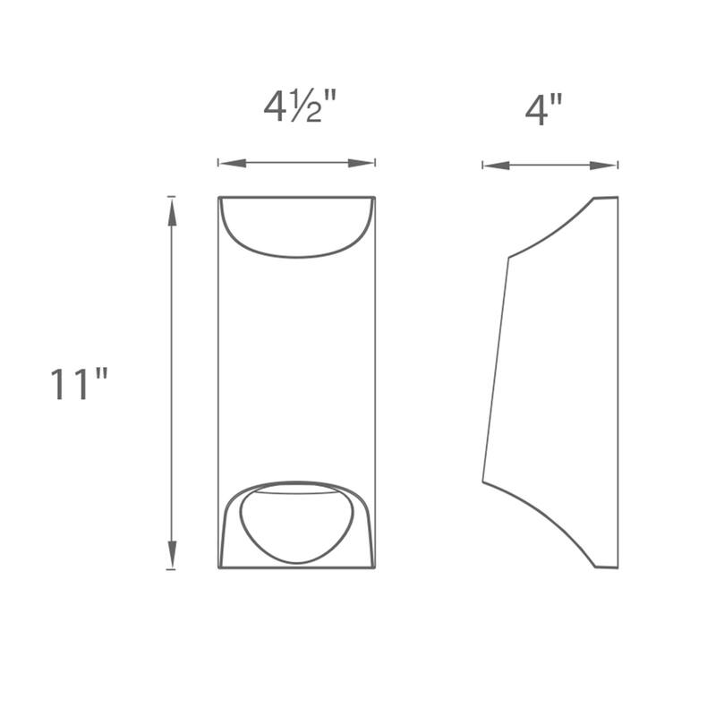 Mega 11in LED Indoor or Outdoor Wall Light 3000K in Black - 11-inch