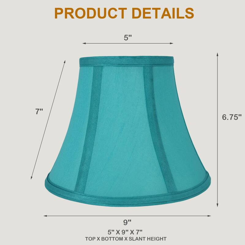 Faux Silk Bell Lamp Shade, 5 inch Top, 9 inch Bottom, 7 inch Slant