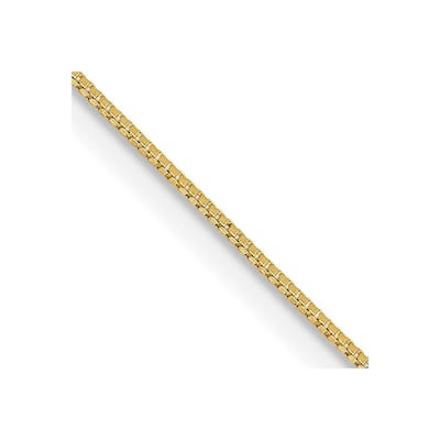 Curata 10k Yellow Gold 0.5mm Solid Box Chain Necklace (Spring-ring) Options: 16 18 20 24