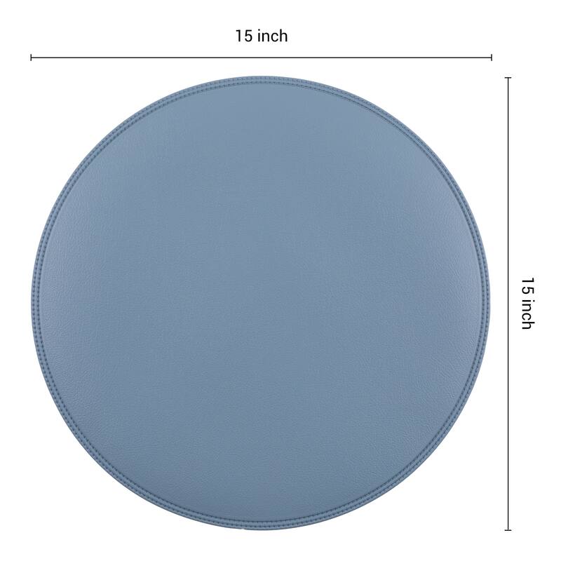 Set of 6 Placemats, Faux Leather Placemats for Kitchen Dining Table Decor Heat Resistant Table Placemats Wipeable Table Mat